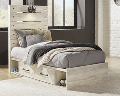 Best Deals Furniture - Ashley Furniture - Cambeck Twin Panel Bed with 2 Storage Drawers - Twin Panel Bed with 2 Storage Drawers / Whitewash - B192B13