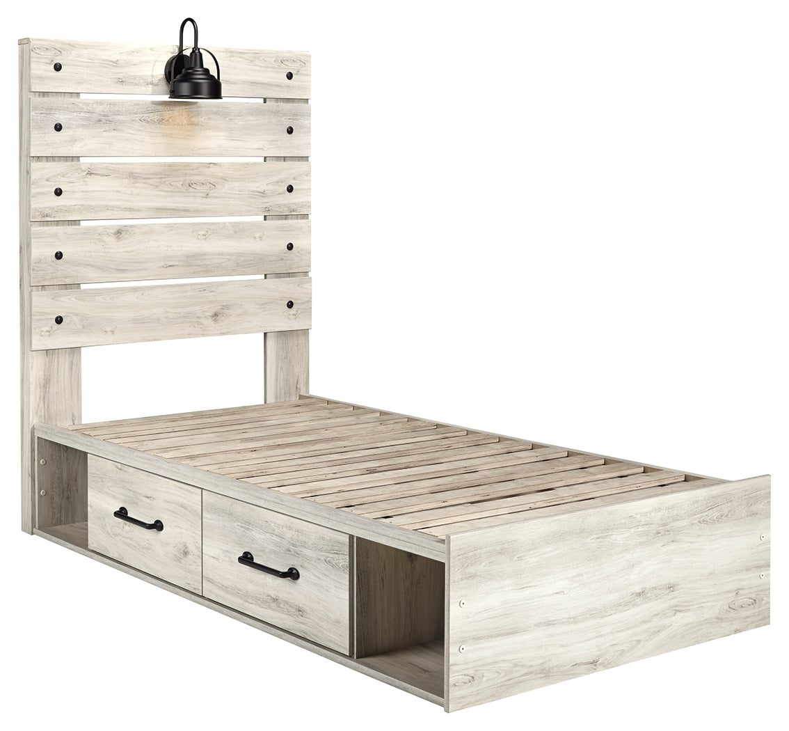 Cambeck Twin Panel Bed with Storage, Dresser, Mirror, Chest and 2 Nightstands
