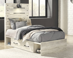 Best Deals Furniture - Ashley Furniture - Cambeck Twin Panel Bed with 4 Storage Drawers - Twin Panel Bed with 4 Storage Drawers / Whitewash - B192B21