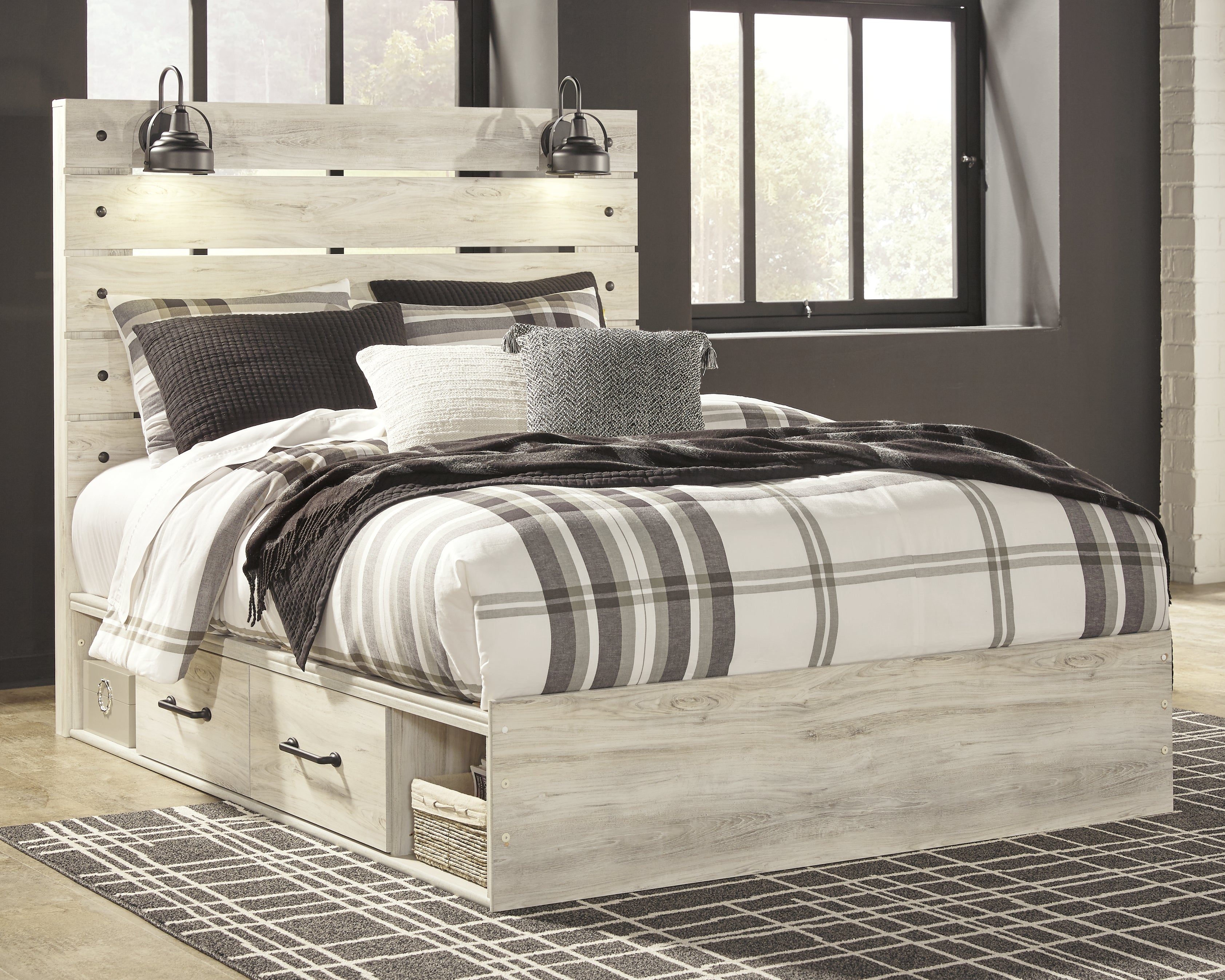 Cambeck Queen Panel Bed with Storage, Dresser, Mirror, Chest and 2 Nightstands