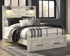 Best Deals Furniture - Ashley Furniture - Cambeck Queen Panel Bed with 2 Storage Drawers - Queen Panel Bed with 2 Storage Drawers / Whitewash - B192B8