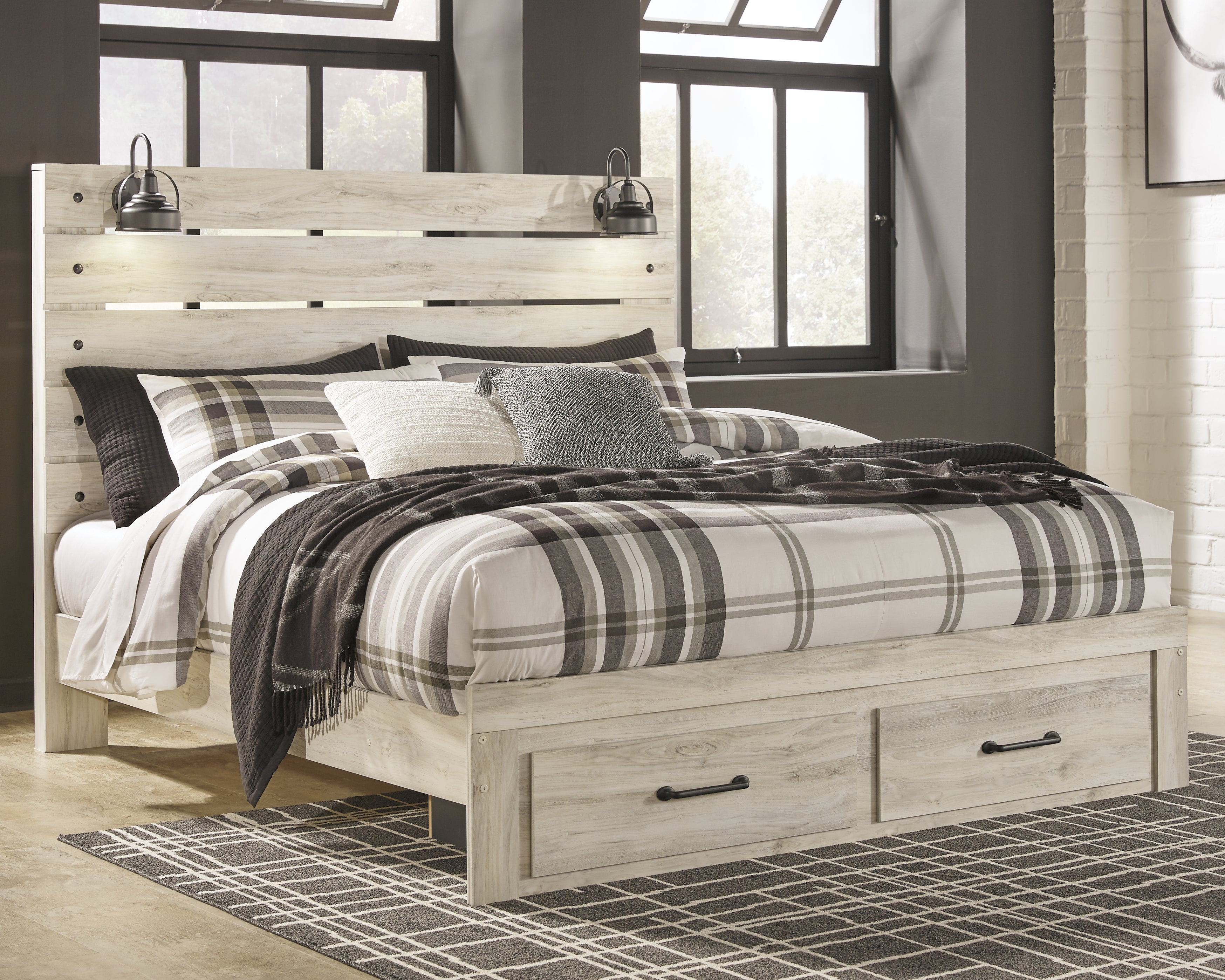 Cambeck King Storage Bed, 2 Dressers, Mirror, and 2 Nightstands