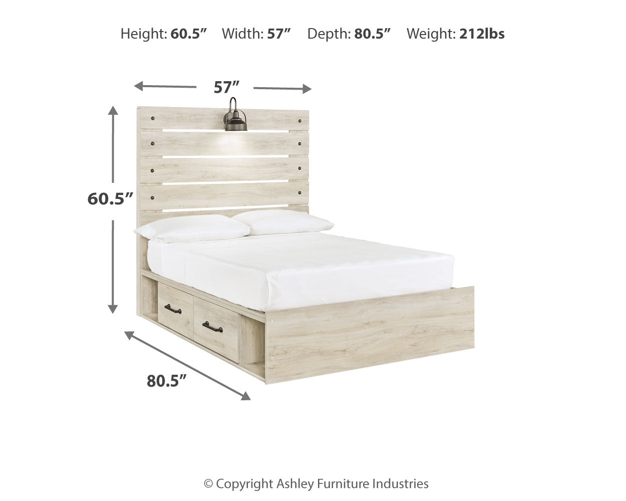 Cambeck Full Panel Storage Bed with Dresser and Nightstand