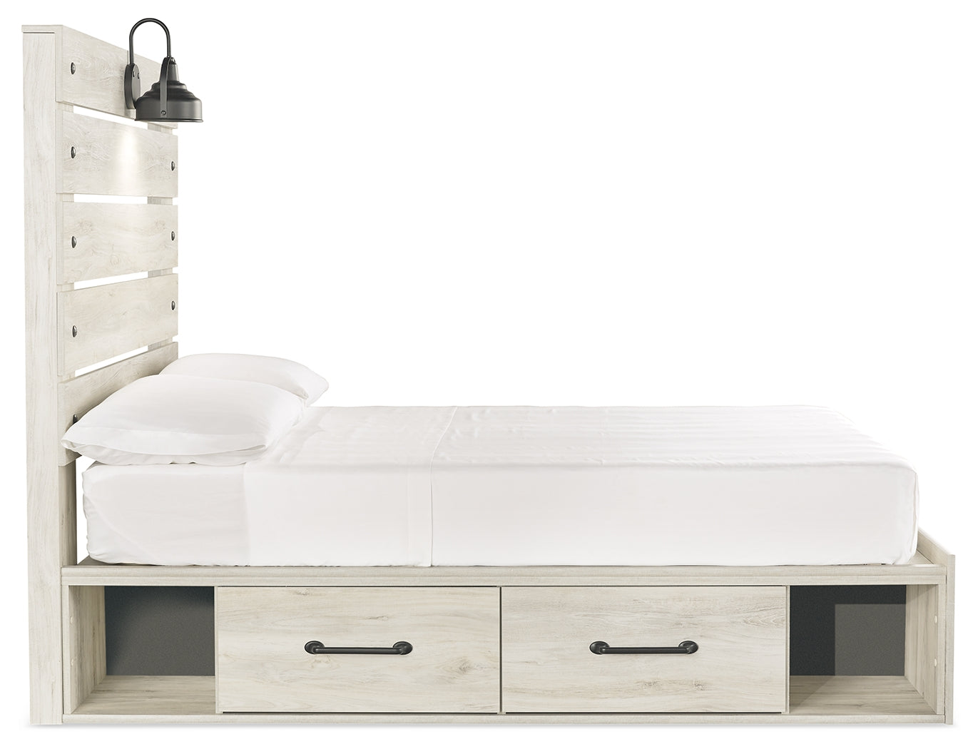 Cambeck Full Panel Bed with Storage, Chest and Nightstand