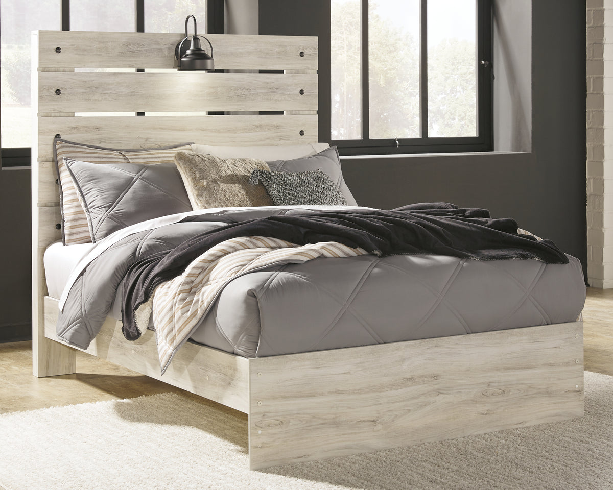 Best Deals Furniture - Ashley Furniture - Cambeck Full Panel Bed - Full Panel Bed / Whitewash - B192B3