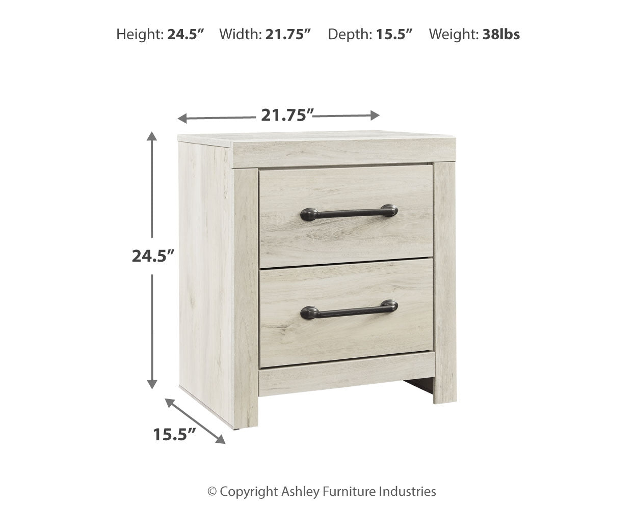 Cambeck Full Panel Bed with Storage, Chest and Nightstand