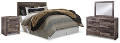 Best Deals Furniture - Ashley Furniture - Derekson Queen Panel Headboard, Dresser, Mirror and Nightstand - Queen Panel Headboard, Dresser, Mirror and Nightstand / Multi Gray - B200B45