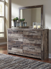 Best Deals Furniture - Ashley Furniture - Derekson Dresser and Mirror - Dresser and Mirror / Multi Gray - B200B1