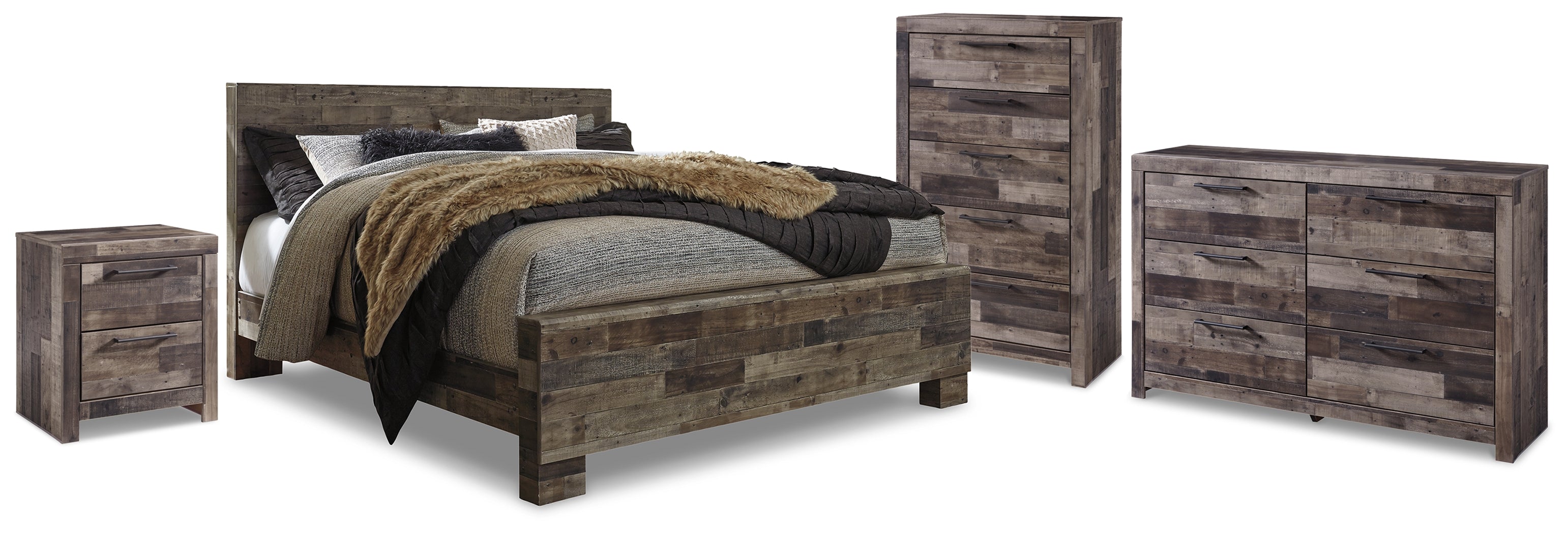 Best Deals Furniture - Ashley Furniture - Derekson Queen Panel Storage Bed, Dresser, Chest and Nightstand - Queen Panel Storage Bed, Dresser, Chest and Nightstand - B200B84