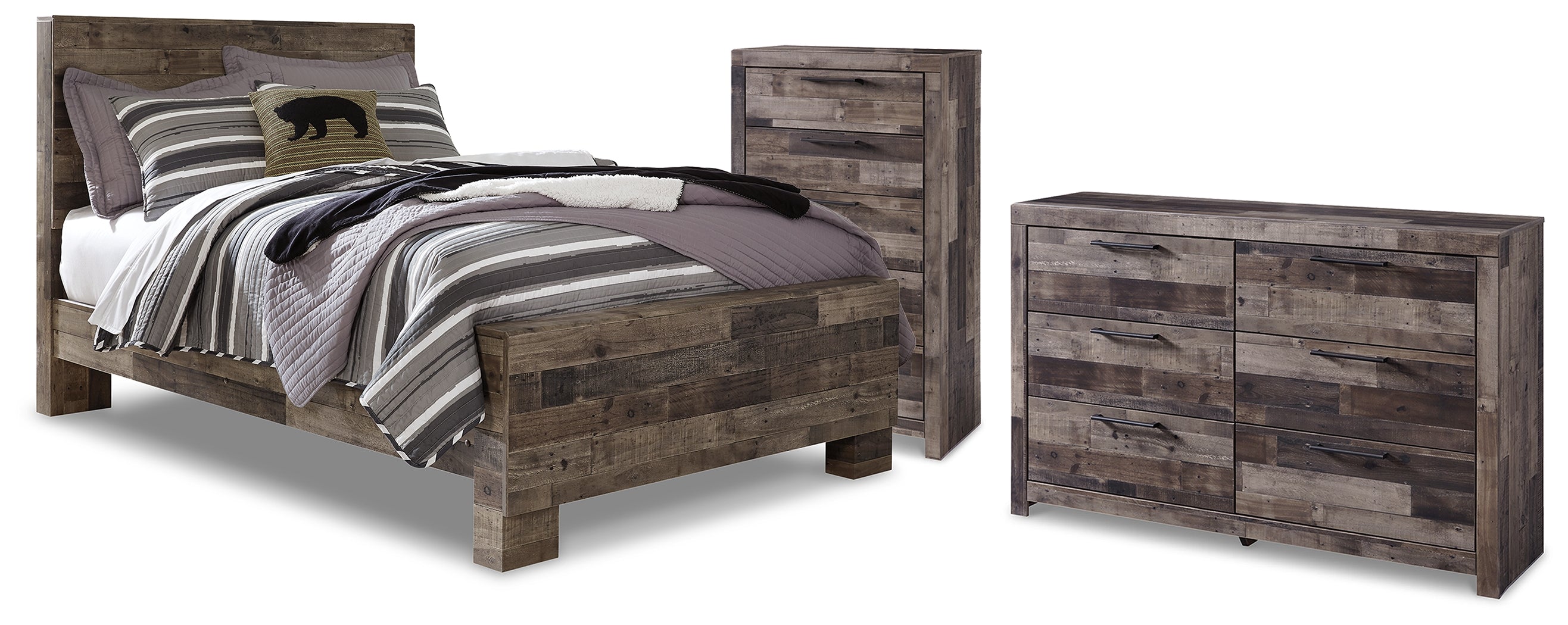 Best Deals Furniture - Ashley Furniture - Derekson Full Panel Bed, Dresser and Chest - Full Panel Bed, Dresser and Chest - B200B77