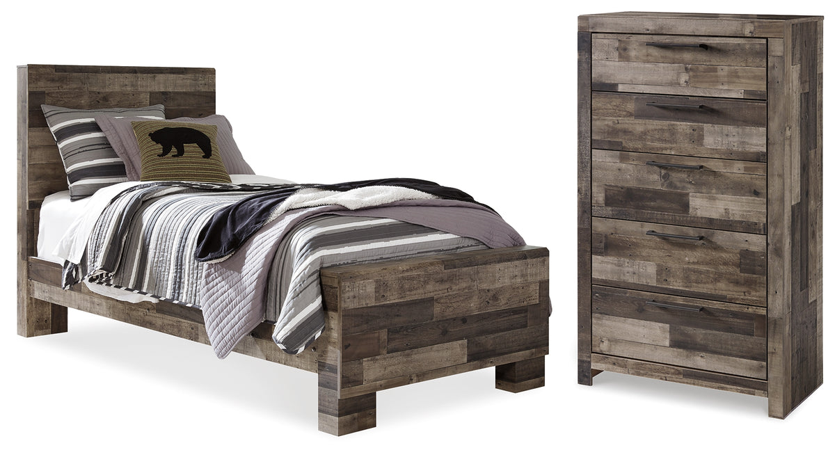 Best Deals Furniture - Ashley Furniture - Derekson Twin Panel Bed and Chest - Twin Panel Bed and Chest - B200B66