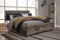 Best Deals Furniture - Ashley Furniture - Derekson King Panel Bed with 2 Side Storage - King Panel Bed with 2 Side Storage / Multi Gray - B200B44