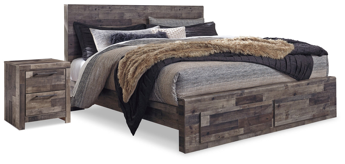 Best Deals Furniture - Ashley Furniture - Derekson King Panel Storage Bed and 2 Nightstands - King Panel Storage Bed and 2 Nightstands - B200B55