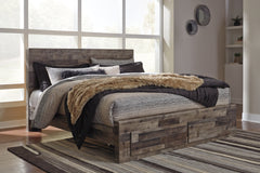 Best Deals Furniture - Ashley Furniture - Derekson King Panel Bed with 2 Storage Drawers - King Panel Bed with 2 Storage Drawers / Multi Gray - B200B14