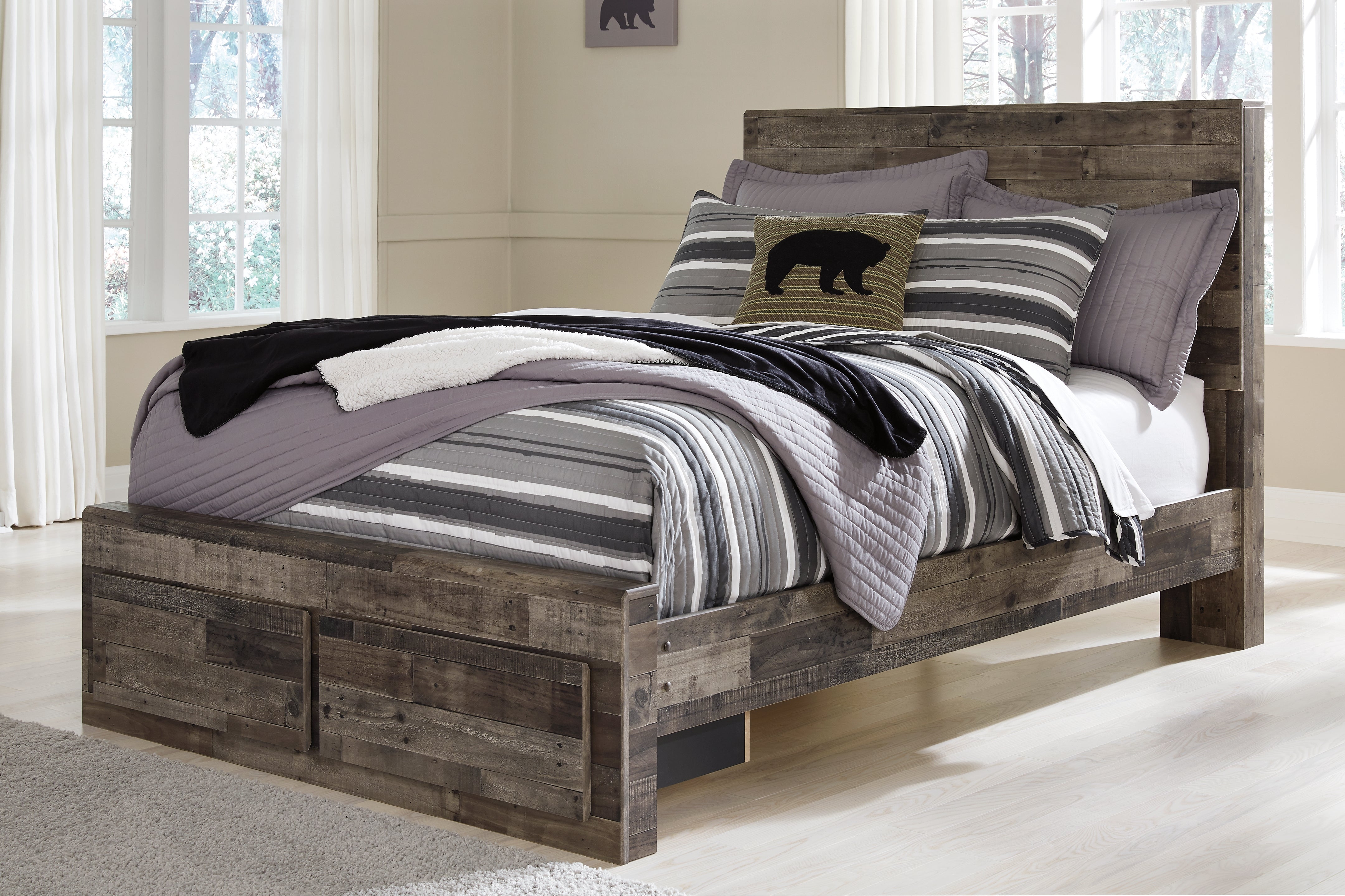 Best Deals Furniture - Ashley Furniture - Derekson Full Panel Storage Bed with Nightstand - Full Panel Storage Bed with Nightstand - B200B46