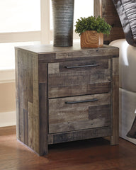 Best Deals Furniture - Ashley Furniture - Derekson Nightstand - Two Drawer Night Stand / Multi Gray - B200-92