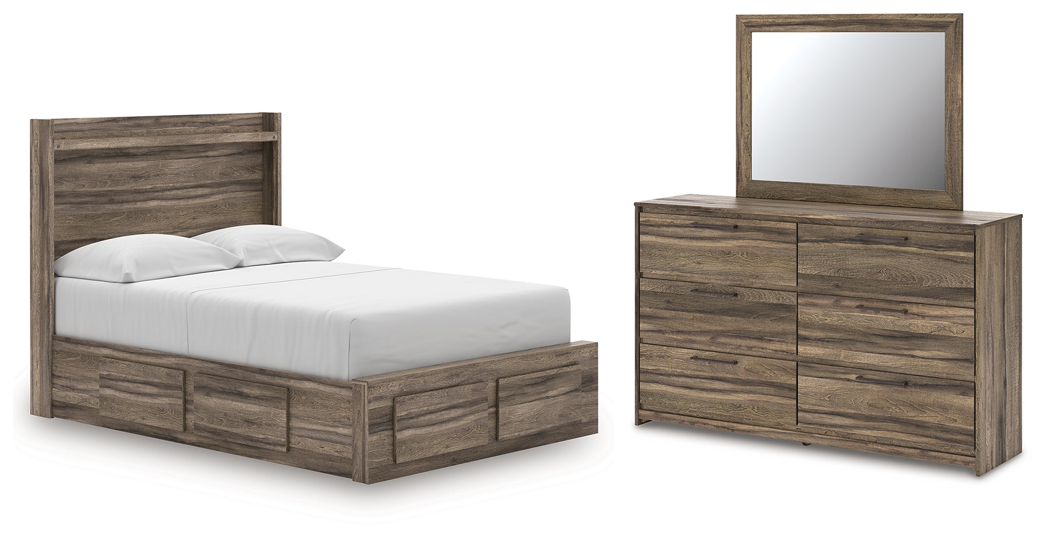 Best Deals Furniture - Ashley Furniture - Elbrim Full Panel Storage Bed, Dresser and Mirror - Full Panel Storage Bed, Dresser and Mirror - PCB2005B21