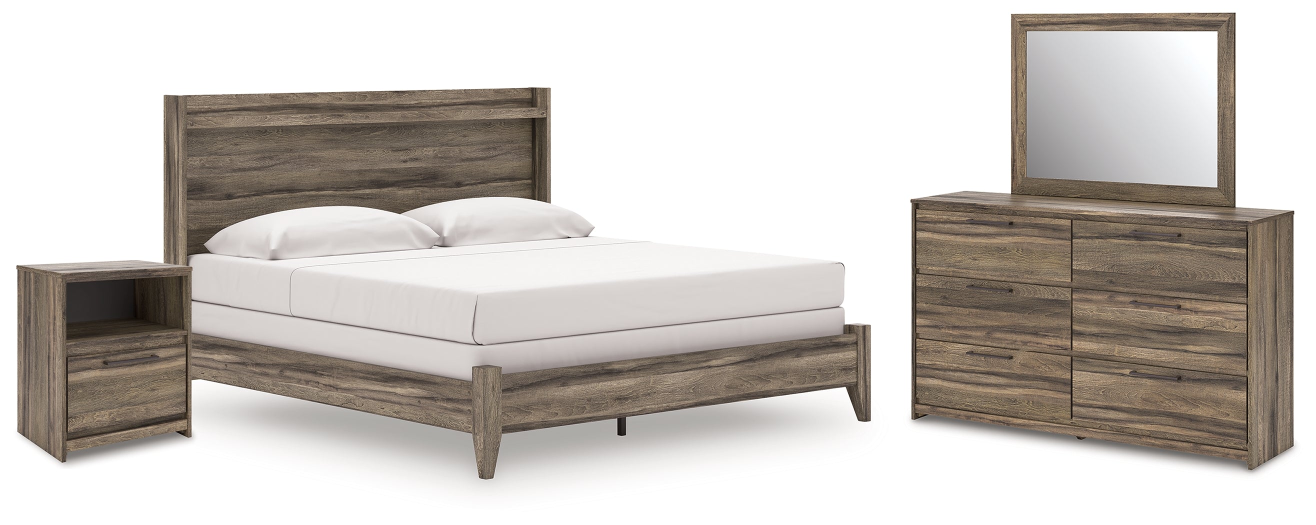 Best Deals Furniture - Ashley Furniture - Elbrim King Panel Bed, Dresser, Mirror and Nightstand - King Panel Bed, Dresser, Mirror and Nightstand - PCB2005B26