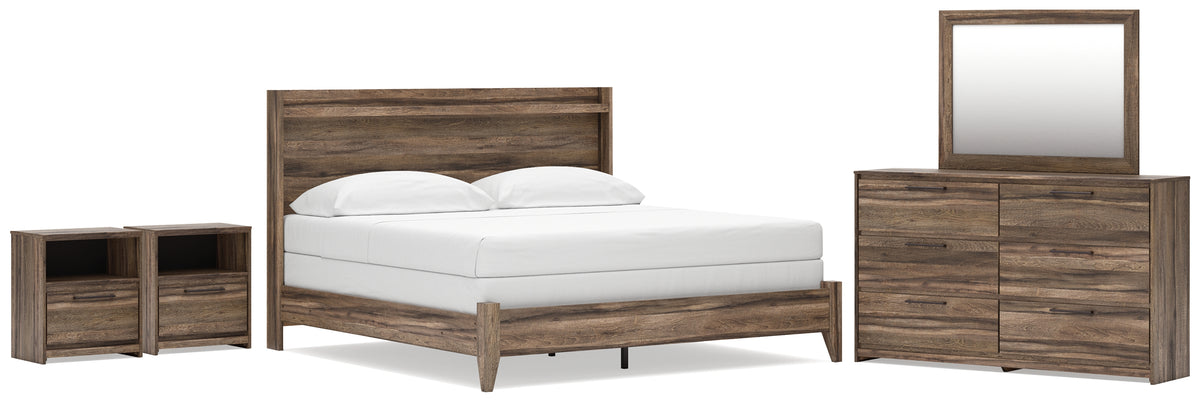 Best Deals Furniture - Ashley Furniture - Elbrim King Panel Bed, Dresser, Mirror and 2 Nightstands - King Panel Bed, Dresser, Mirror and 2 Nightstands - PCB2005B29