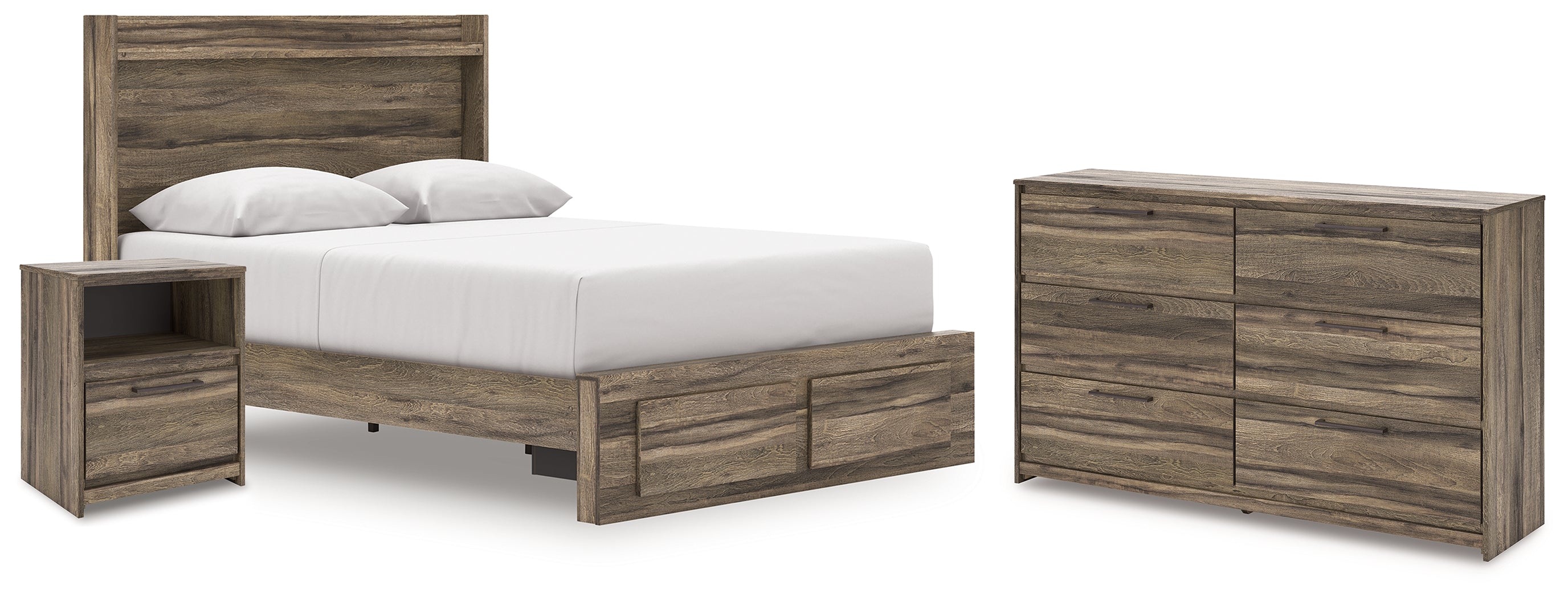 Best Deals Furniture - Ashley Furniture - Elbrim Queen Panel Storage Bed, Dresser and Nightstand - Queen Panel Storage Bed, Dresser and Nightstand - PCB2005B12