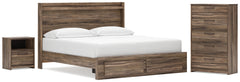 Elbrim King Panel Storage Bed, Chest and Nightstand