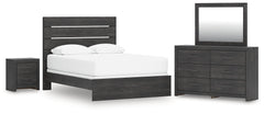 Best Deals Furniture - Ashley Furniture - Hollivern Queen Panel Bed, Dresser, Mirror and Nightstand - Queen Panel Bed, Dresser, Mirror and Nightstand - PCB2108B25