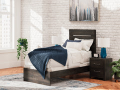 Best Deals Furniture - Ashley Furniture - Hollivern Twin Panel Bed - Twin Panel Bed / Dark Gray - PCB2108B11
