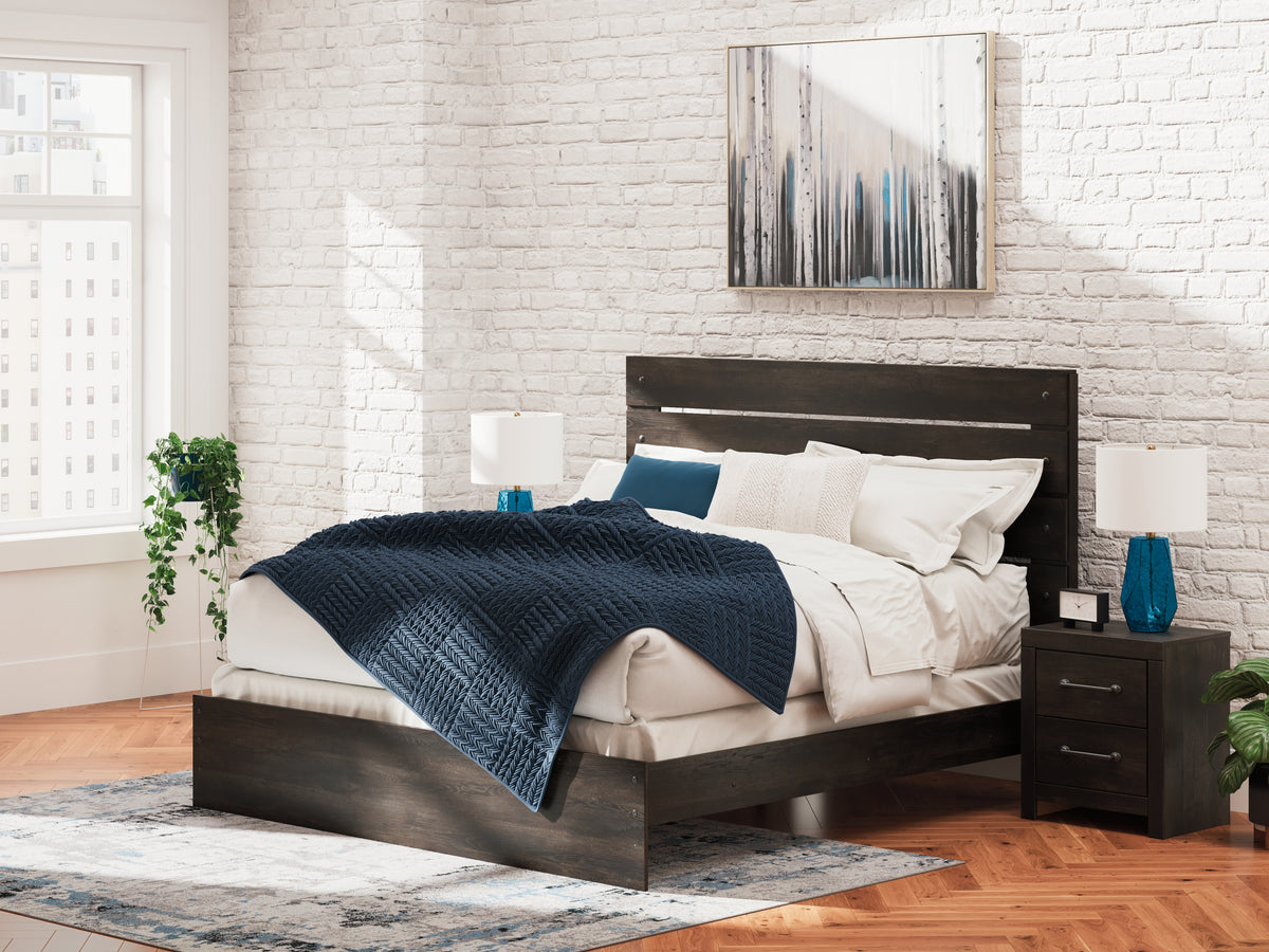 Best Deals Furniture - Ashley Furniture - Hollivern King Panel Bed - King Panel Bed / Dark Gray - PCB2108B8