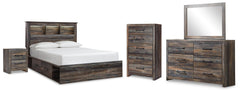Best Deals Furniture - Ashley Furniture - Drystan Queen Bookcase Storage Bed, Dresser, Mirror, Chest and Nightstand - Queen Bookcase Storage Bed, Dresser, Mirror, Chest and Nightstand - B211B129