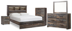 Best Deals Furniture - Ashley Furniture - Drystan Queen Bookcase Panel Bed, Dresser, Mirror Chest and Nightstand - Queen Bookcase Panel Bed, Dresser, Mirror Chest and Nightstand - B211B111