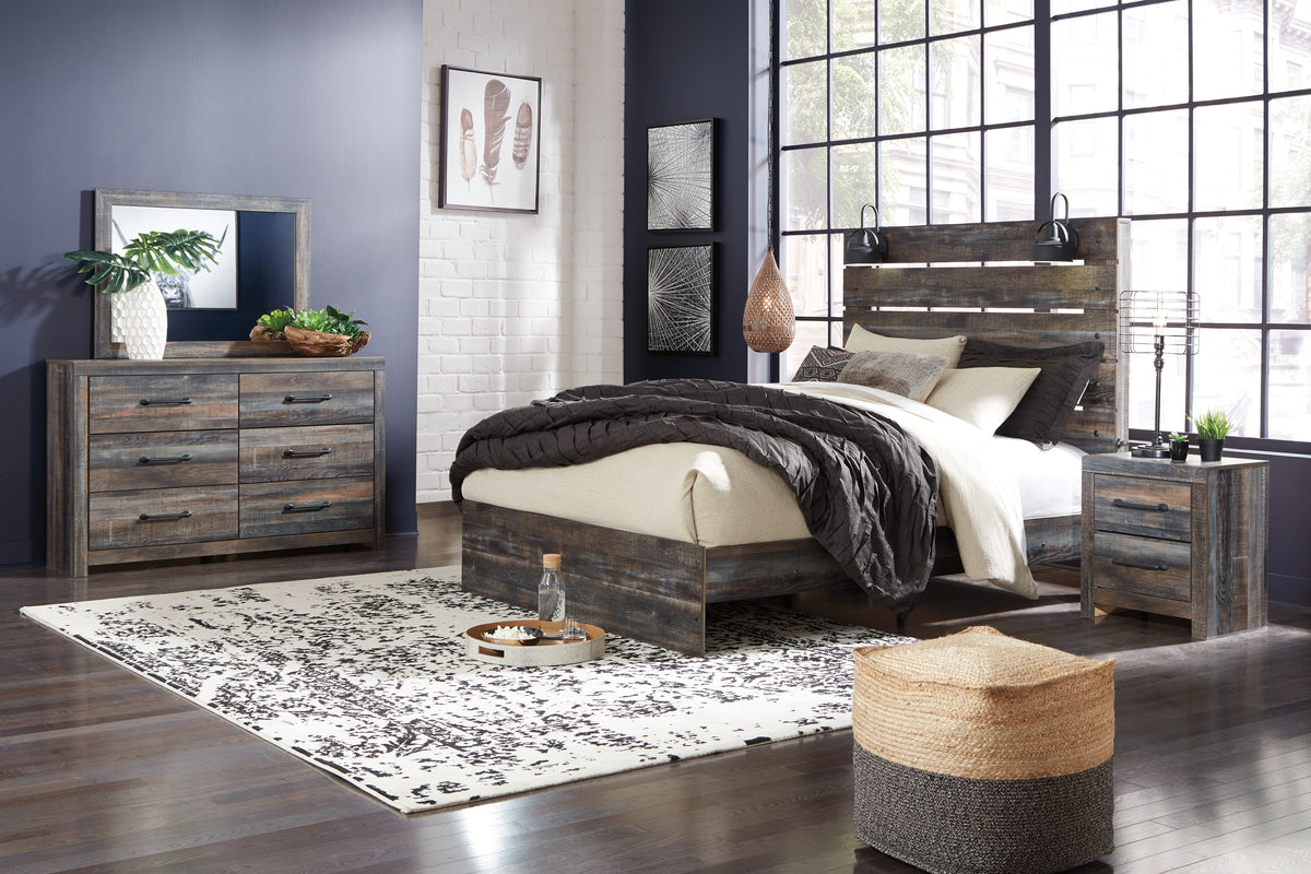 Best Deals Furniture - Ashley Furniture - Drystan Queen Panel Bed, Dresser, Mirror and Nightstand - Queen Panel Bed, Dresser, Mirror and Nightstand - B211B57