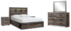 Best Deals Furniture - Ashley Furniture - Drystan Queen Bookcase Storage Bed, Dresser, Mirror and 2 Nightstands - Queen Bookcase Storage Bed, Dresser, Mirror and 2 Nightstands - B211B19