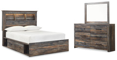 Best Deals Furniture - Ashley Furniture - Drystan Full Panel Bookcase Bed, with Storage, Dresser and Mirror - Full Panel Bookcase Bed, with Storage, Dresser and Mirror - B211B73