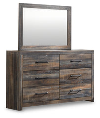 Drystan Queen Bookcase Storage Bed, Dresser and Mirror