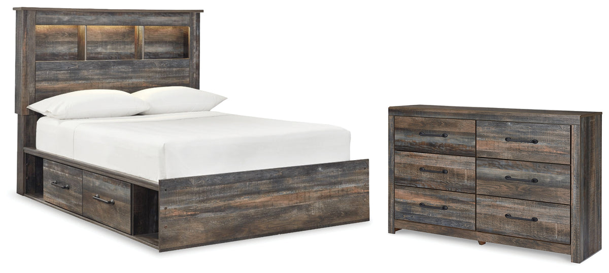 Best Deals Furniture - Ashley Furniture - Drystan Full Bookcase Storage Bed and Dresser - Full Bookcase Storage Bed and Dresser - B211B90