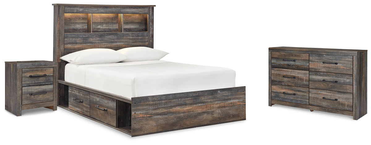 Best Deals Furniture - Ashley Furniture - Drystan Full Bookcase Storage Bed, Dresser and Nightstand - Full Bookcase Storage Bed, Dresser and Nightstand - B211B82