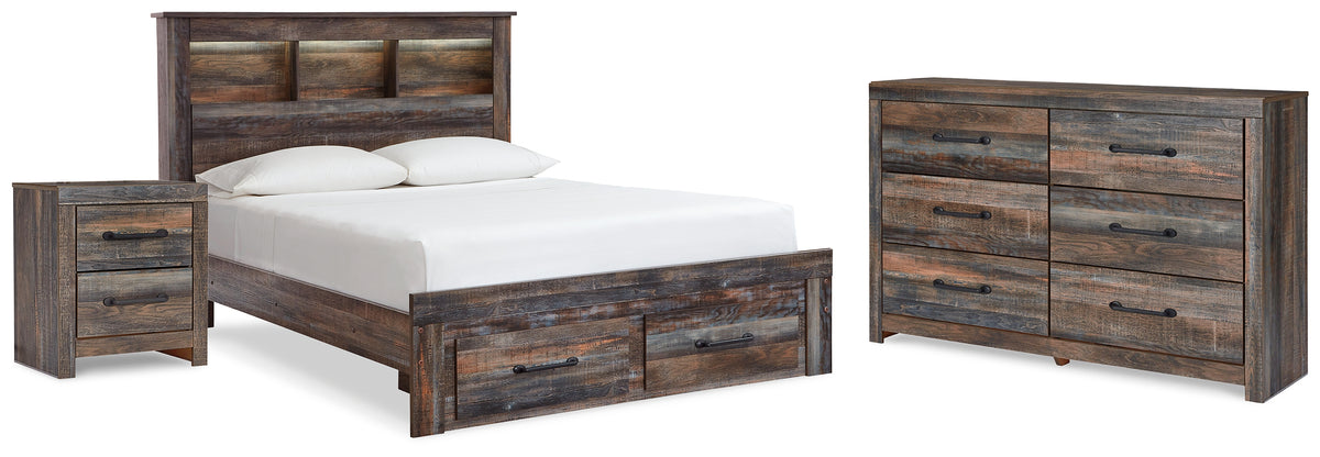 Best Deals Furniture - Ashley Furniture - Drystan Full Bookcase Bed, Dresser and Nightstand - Full Bookcase Bed, Dresser and Nightstand - B211B70