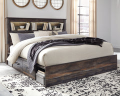 Best Deals Furniture - Ashley Furniture - Drystan King Bookcase Bed with 4 Storage Drawers - King Bookcase Bed with 4 Storage Drawers / Multi - B211B52
