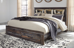 Best Deals Furniture - Ashley Furniture - Drystan King Bookcase Bed with 2 Storage Drawers - King Bookcase Bed with 2 Storage Drawers / Multi - B211B27