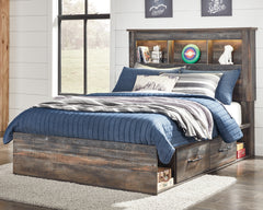 Best Deals Furniture - Ashley Furniture - Drystan Full Bookcase Bed with 4 Storage Drawers - Full Bookcase Bed with 4 Storage Drawers / Multi - B211B45