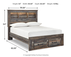 Drystan Full Bookcase Storage Bed and Nightstand