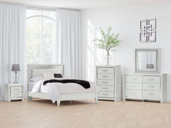 Best Deals Furniture - Ashley Furniture - Zyniden Queen Upholstered Panel Bed - Queen Upholstered Panel Bed / Silver - B2114B2