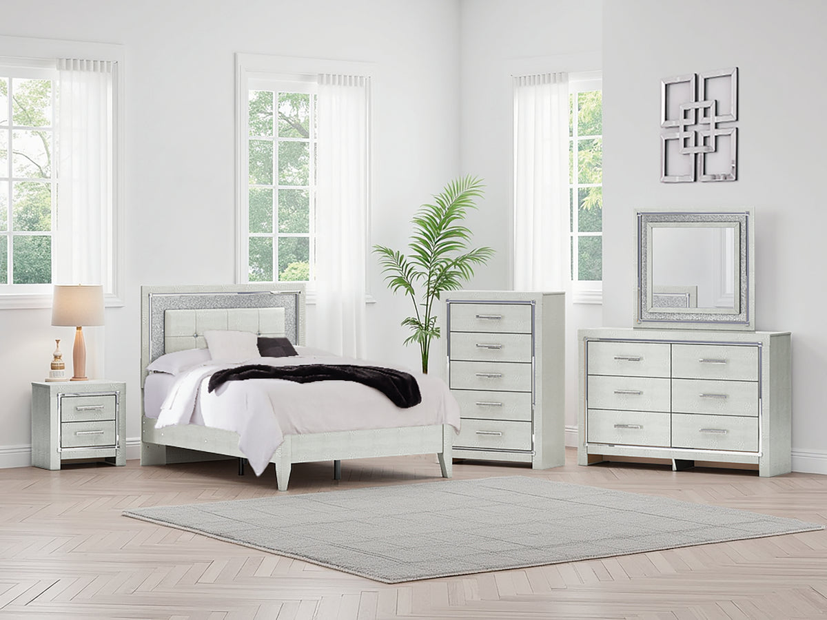 Best Deals Furniture - Ashley Furniture - Zyniden Full Upholstered Panel Bed - Full Upholstered Panel Bed / Silver - B2114B4