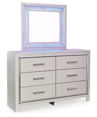 Zyniden Full Upholstered Panel Headboard, Dresser and Mirror