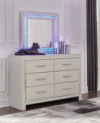Best Deals Furniture - Ashley Furniture - Zyniden Dresser and Mirror - Dresser and Mirror / Silver - B2114B1