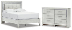 Best Deals Furniture - Ashley Furniture - Zyniden Full Panel Bed and Dresser - Full Panel Bed and Dresser / Silver - B2114B27