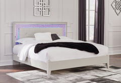 Best Deals Furniture - Ashley Furniture - Zyniden King Upholstered Panel Bed - King Upholstered Panel Bed / Silver - B2114B3