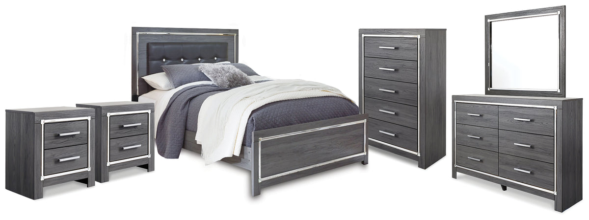 Best Deals Furniture - Ashley Furniture - Lodanna Queen Panel Bed, Dresser, Mirror, Chest and 2 Nightstands - Queen Panel Bed, Dresser, Mirror, Chest and 2 Nightstands - B214B49