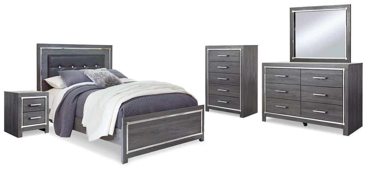 Best Deals Furniture - Ashley Furniture - Lodanna Queen Panel Bed, Dresser, Mirror, Chest and Nightstand - Queen Panel Bed, Dresser, Mirror, Chest and Nightstand - B214B39