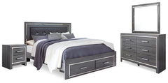 Best Deals Furniture - Ashley Furniture - Lodanna Queen Upholstered Panel Bed, Dresser, Mirror and Nightstand - Queen Upholstered Panel Bed, Dresser, Mirror and Nightstand / Gray - B214B18